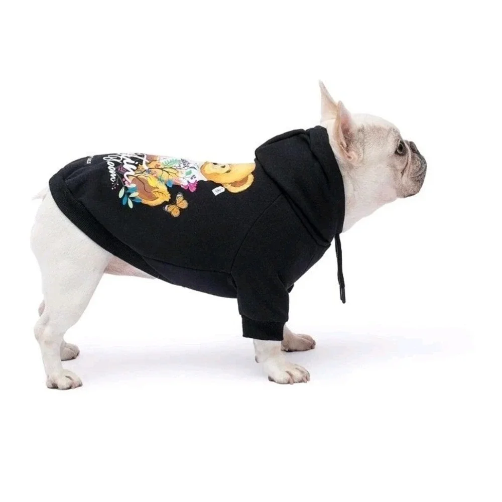 Blooming Teddy Dog Hoodie, Extra Warm Fleece Lining Stretchy Fit (Small) New